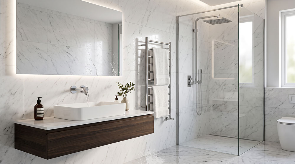 Modern CP and sanitary bathroom fittings set by Turk Plast Pakistan